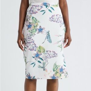 T Tahari Floral Print Pencil Skirt